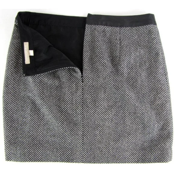 SALE! Tweed Wool Black Gray Short Mini Skirt - Picture 3 of 4
